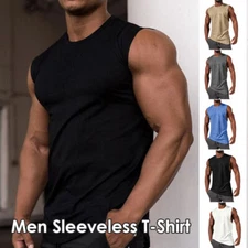 Mens Gym Singlets Workout Tank Top Bodybuilding Fitness Stringer Football Vest