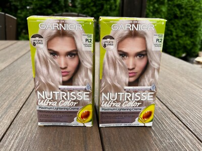 2 x Garnier Nutrisse Maximum Lightening Creme PL2 Ultra Light Platinum SEALED