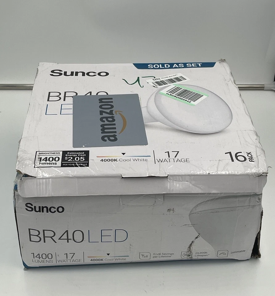 16PK Sunco BR40 LED Light Bulbs Indoor Flood Light Dimmable 4000k Cool White - Image 2 of 4