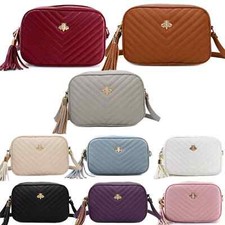 Women's Crossbody Bag - Bee Quilted Design Messenger Shoulder Bag for Work (New)