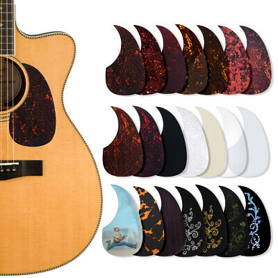 2 Pieces Plastic Adhesive Silver Flower Pickguard Anti-scratch Plate for Acoustic Guitar Decorative Accessory