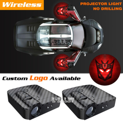 Wireless Car Door Projector Transformers Decepticon Symbol Ghost Shadow Lights