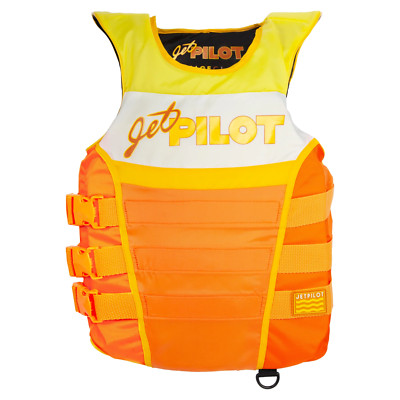 JETPILOT Vintage Nylon CGA 3-Buckle PFD Blue Gray Orange PFD Life Vest JP23212