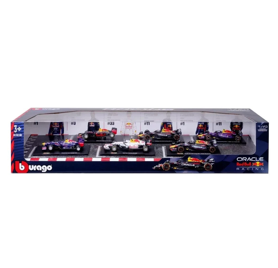 bBurago Red Bull Racing Formula 1 F1 1:43 Scale Die Cast 6 Cars