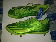 adidas Adizero Protrax Football Cleats Metal Base  Mens Size 12.5 Green New 