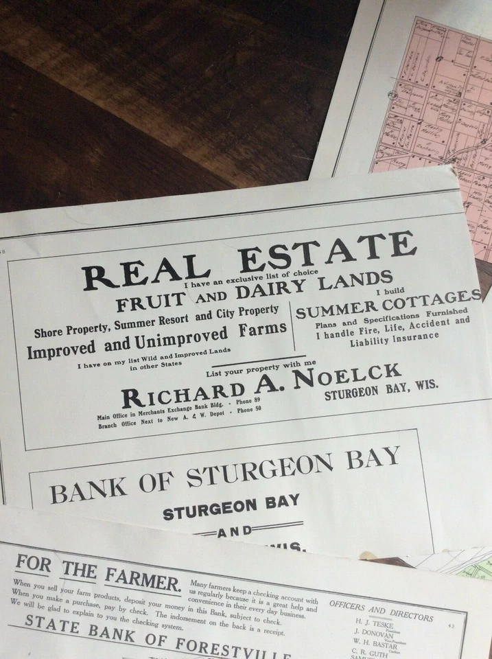 Door County Wisconsin Ads, Maps, 1911, History - Image 3 of 4