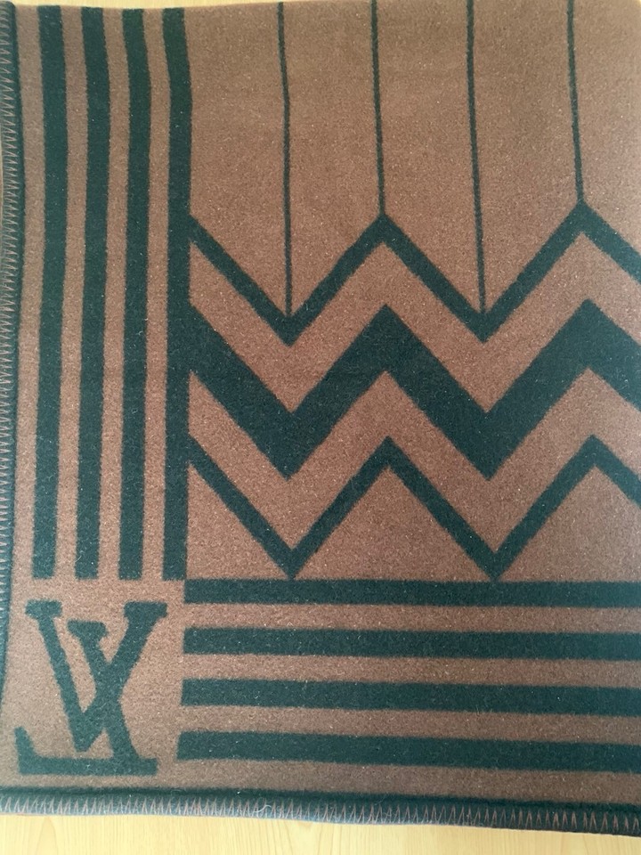 Louis Vuitton Wool Cashmere Karakoram Blanket Brown Black Pharrell eBay