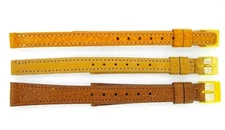 Watchband Stylecraft GENUINE PIGSKIN leather stitched watch strap