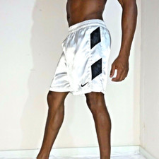 Nike 90s Super Rare Vintage America Satin Nylon Soccer Shorts White Black M