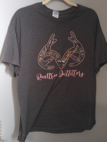WOMENS REALTREE OUTFITTERS GREY TEE SHIRT SIZE XL - 第 1/4 張圖片