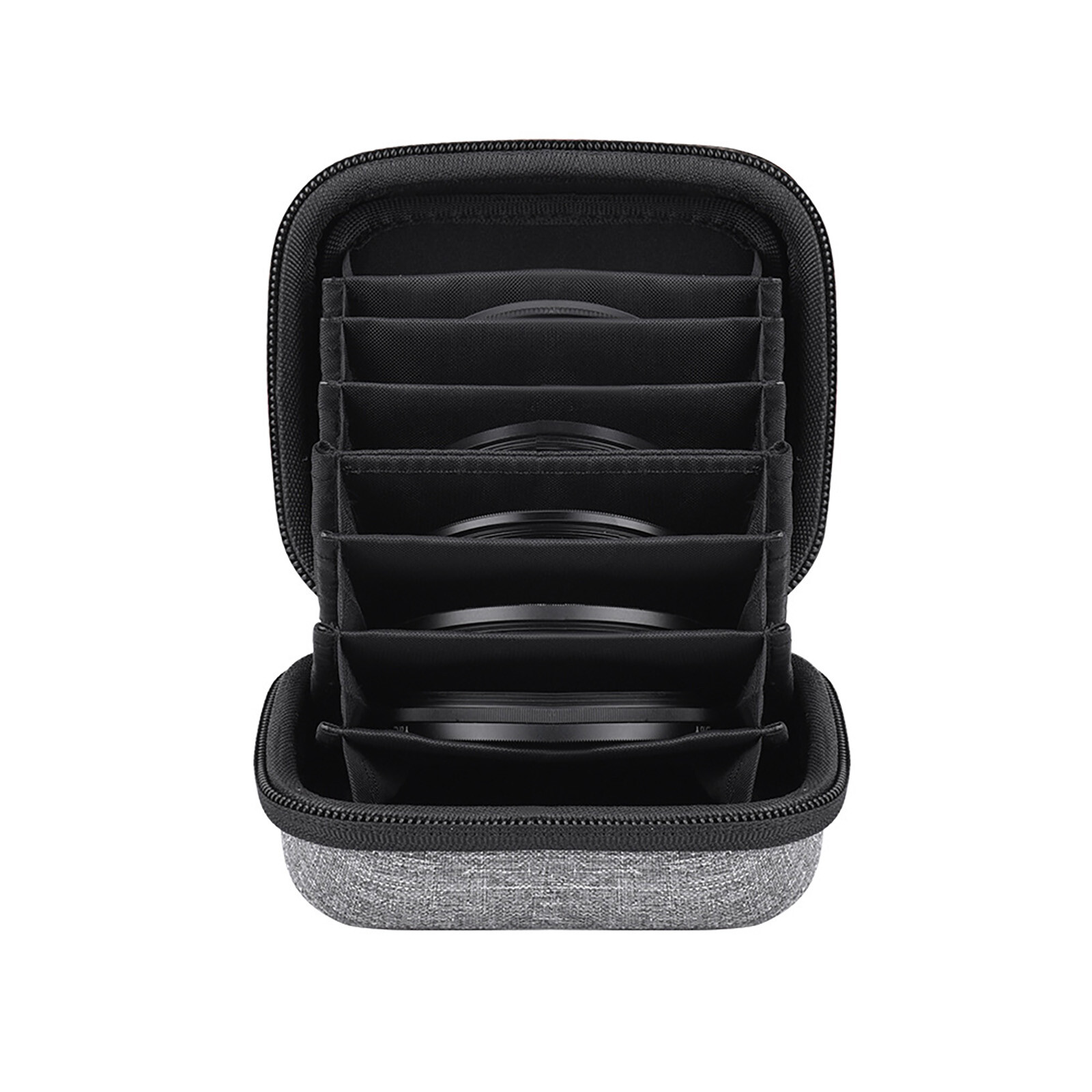 1 PC Dark gray 8 Pockets Camera Lens Filter Pouch Case Bag With Wrist Strap