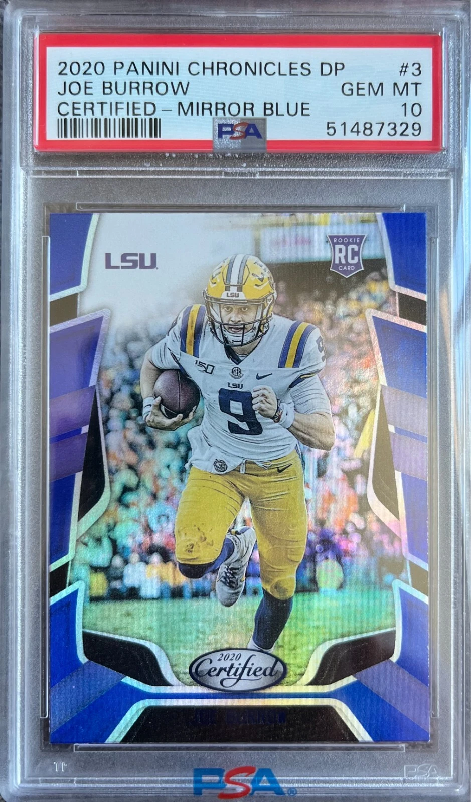 Joe Burrow Panini Chronicles Draft Picks Certified Rookies #3 Mirror Blue