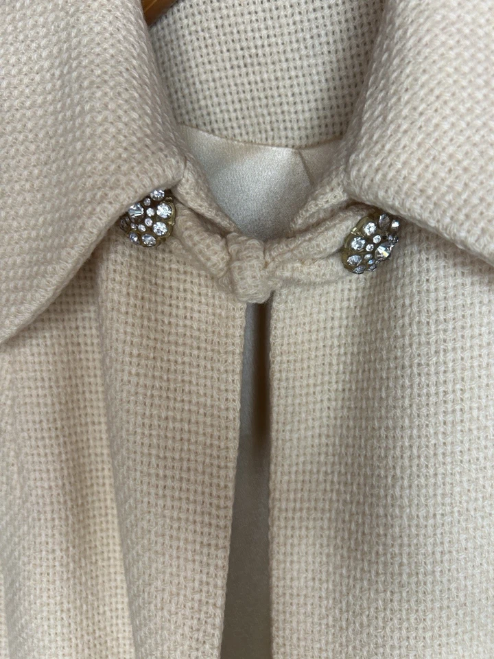 Vintage Forstmann Womens 100% Virgin Wool Coat With Rhinestone Buttons Rare Find - Image 3 of 4