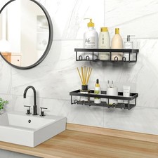 Shower Caddy Shelf Organizer Rack, Self Adhesive Black Bathroom Shelves Basket