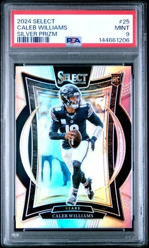 2024 PANINI SELECT SILVER PRIZM #25 CALEB WILLIAMS ROOKIE RC PSA 9