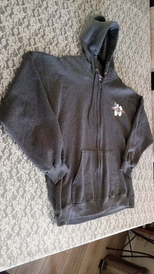Trader Joe's RARE Full Zip GRAY Hoodie JACKET Hibiscus Flower HTF