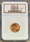 1958 Lincoln Cent (Wheat Penny), NGC MS-66 RD, Older Holder