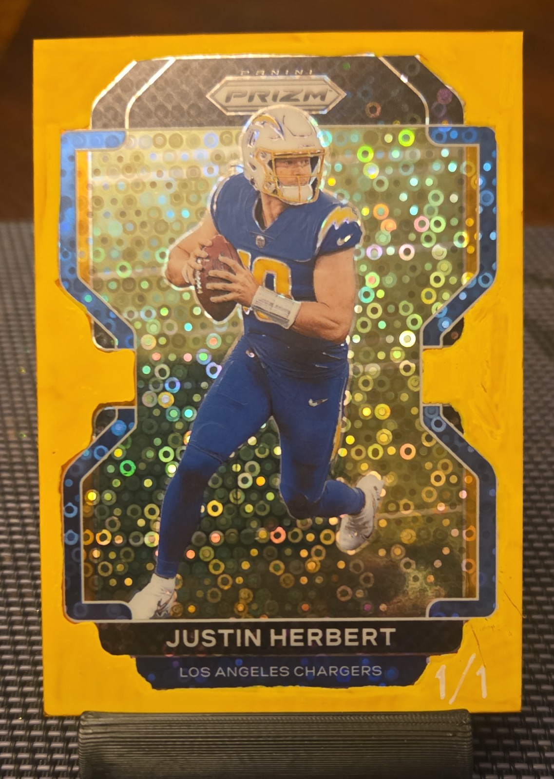 2021 Panini Prizm - Justin Herbert #169 Yellow No Huddle Disco Prizm 1/1 🔥