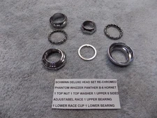 SCHWINN PHANTOM WHIZZER PANTHER HEAD SET 22 mm GOOSE NECK SIZE  RE-CHROMED #255