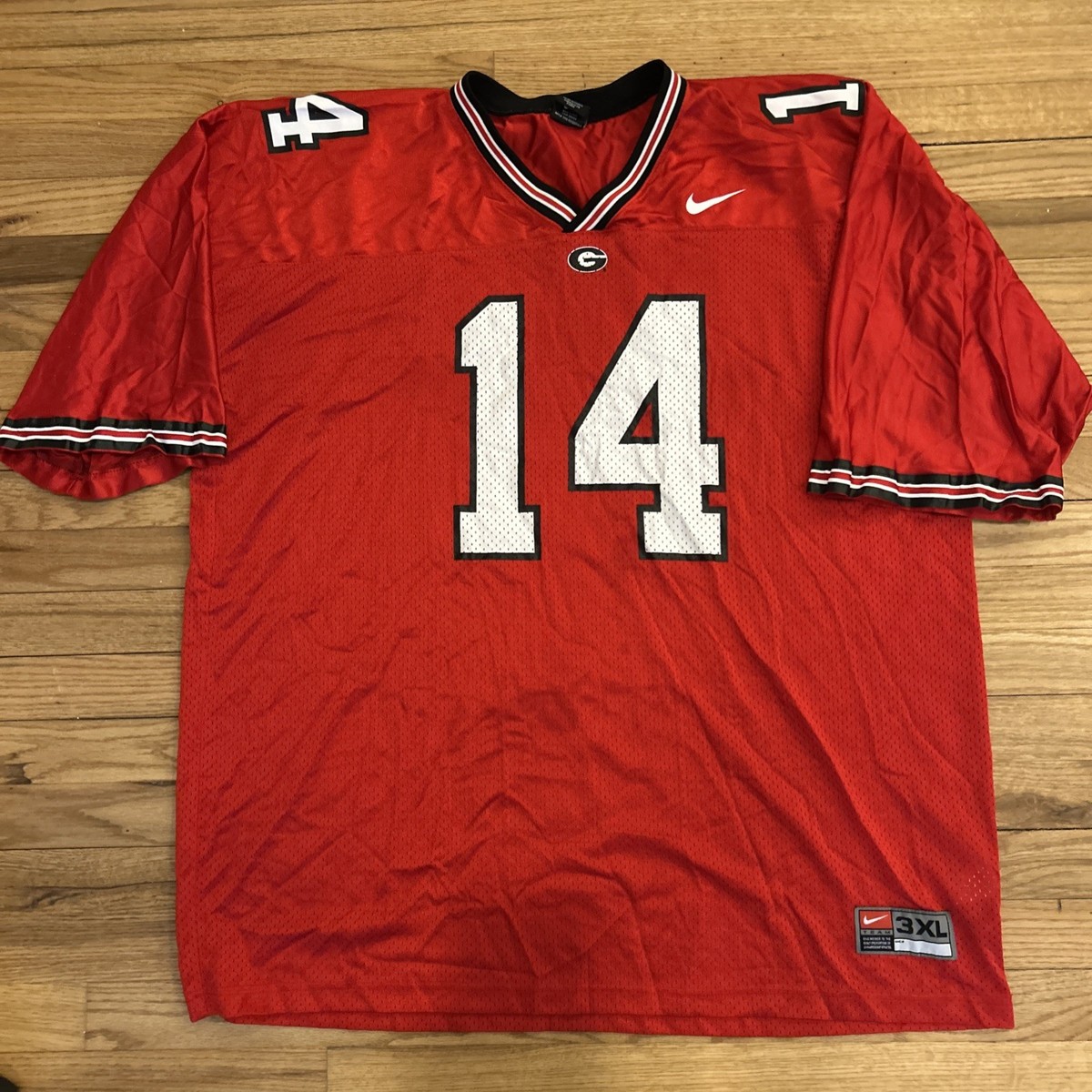 Georgia Bulldogs #14 NCAA Vintage 90s SEC Nike Red Football Jersey