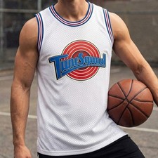 Space Jam Tune Squad Bugs Bunny 1 Basketball Jersey White Mesh Mens XL Sport