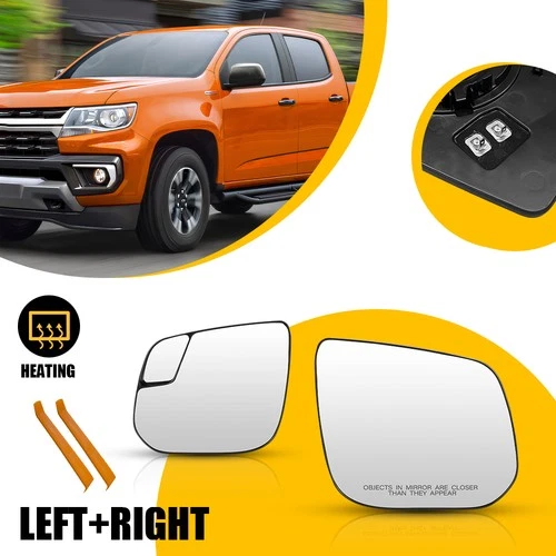 Mirror Glass Power Heated Plastic Driver Passenger Side for 2015-2020 GMC Canyon