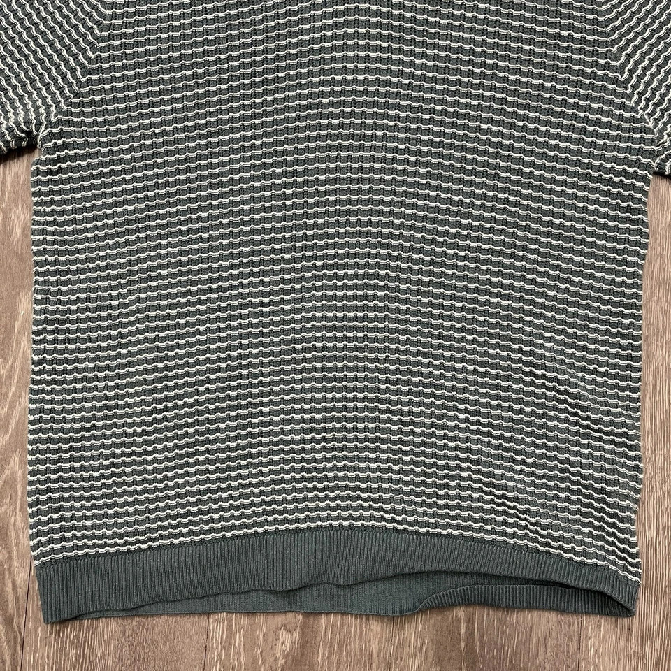 Camisa Polo Hollister Para Hombre Extra Grande Verde Blanco Crochet Tejido Preppy Adulto Foto 4 de 4