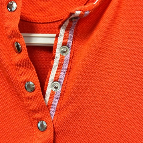 Camisa Henley Bogner Naranja Cierre a Presión Retro Deporte Country Club Preparación de Dinero Antiguo - Imagen 3 de 9