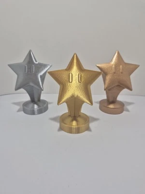 Mario Kart 8 Deluxe 3D Printed Trophy Figure Star Nintendo - Bronze Silver Gold