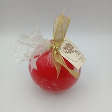 Vintage Bullfrog Light Company Glowing Candle Round Red White Stars Patriotic