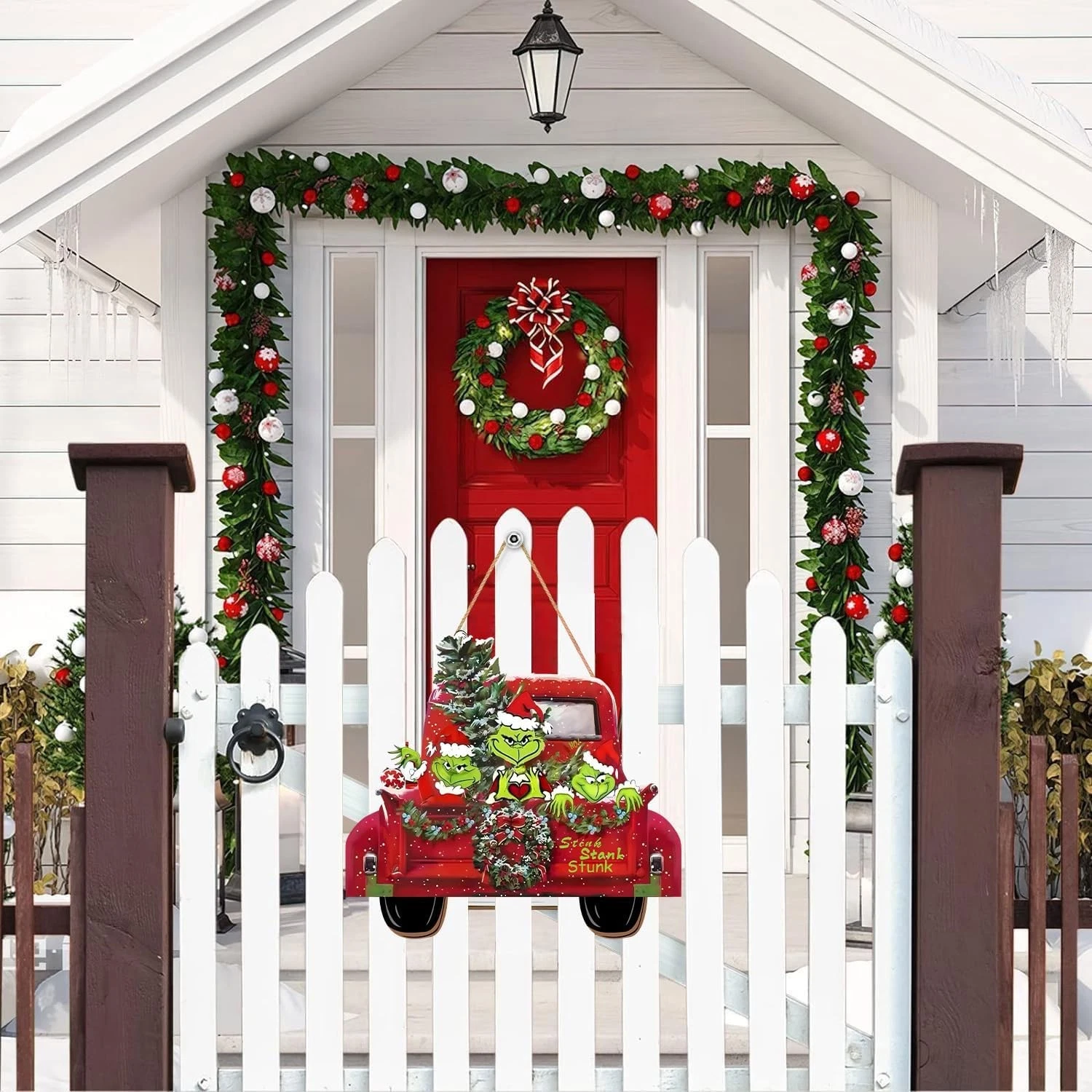 Christmas Door Hanging Sign Wooden Wall Decor