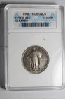 1918 D Standing Liberty Quarter ANACS Fine 15 Details