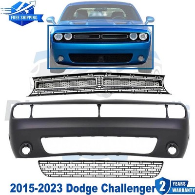 Front Bumper Cover & Grille Assembly Kit For 2015-2023 Dodge Challenger