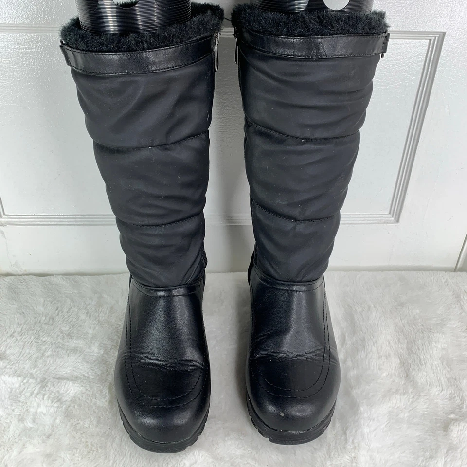 Botas de invierno Bass forradas de piel sintética para mujer talla 9 negras Foto 2 de 4