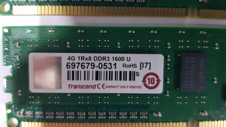 8GB Transcend  DDR3 1600U 1R*8 RoHS ( 2 * 4GB Dimm ) - R2803-C - Image 2 of 2