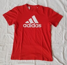 Adidas Jungen T-Shirt Rot Logo Weiß Größe 176
