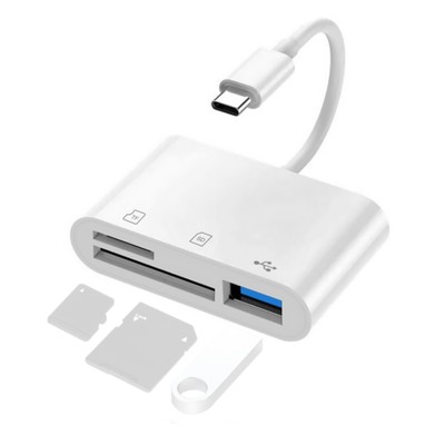 3-Port USB Type C to Card Reader Adapter SD Card Reader For MacBook Pro Laptop r