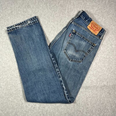 Levi's 505 Jeans Men's Size 32 x 34 Straight Leg Denim Blue Dark