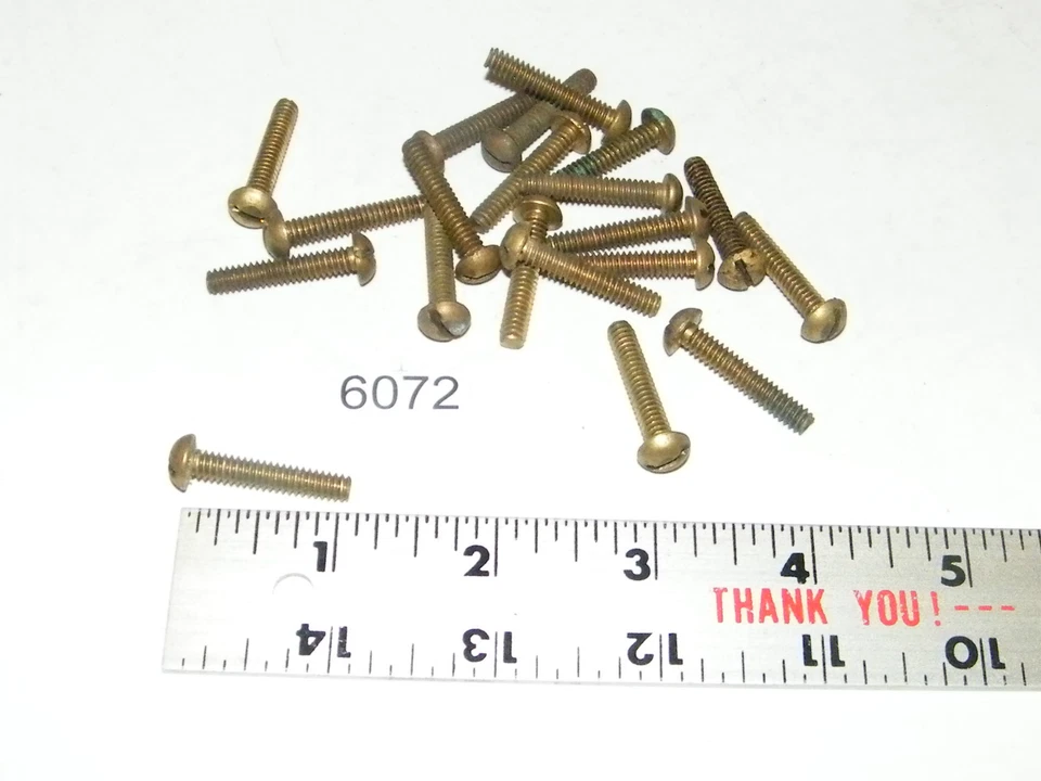 10-24 x 1 Vis À Tête Cylindrique Fendue En Laiton Plein, Lot De 20 - Photo 1/1