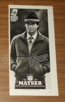 Seltene Werbung vintage MAYSER Pullorack-Lumber V-Pullover Jersey-Hemd 1981
