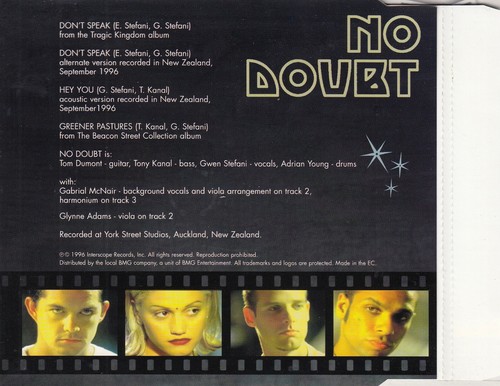 NO DOUBT Don´t Speak MCD 1996 RAR & WIE NEU 90s Hit GWEN STEFANI Independent - Picture 3 of 5