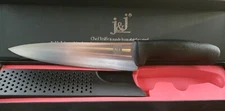 New! J & J  8" Inch Classic Chef's Knife Black Handle Stainless Steel NIB 