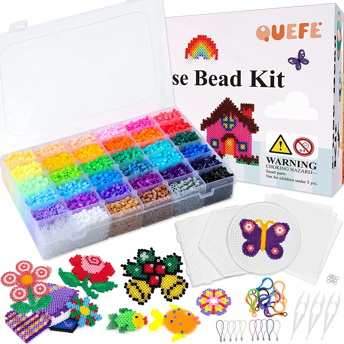 Quefe 11800Pcs Fuse Beads Craft Kit, 36 Colors 5Mm Beads, Melting Beads Set  for