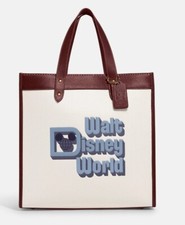 NWT 495 Disney Parks x Coach Walt Disney World Motif Leather Field Tote C8551