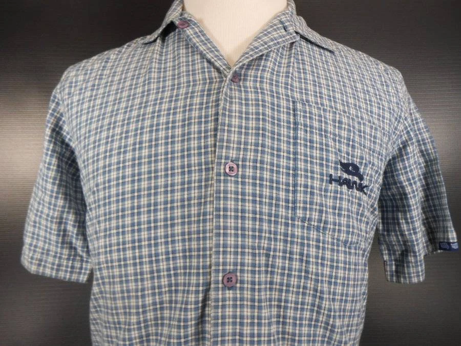 Nice Boy's XL Hawk Skateboarding Multi-Color Plaid Short Sleeve Button Shirt - Изображение 3 из 4