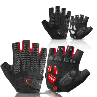 ROCKBROS Kurz Halbfingerhandschuhe Fingerlos Fahrrad Handschuhe GEL Sport M-XXL
