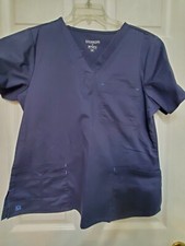 Blossom by Maevn Scrub Top Size L-Navy Classic V-Neck -Chest 23"/L 26"