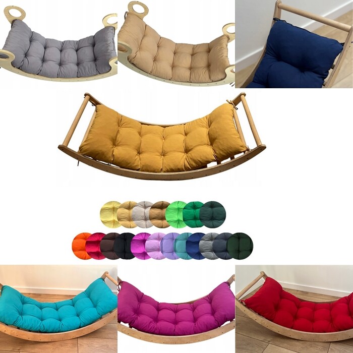 Cojín para madera escalada Montessori Rocker Balancín 5 tamaños- 19 colores