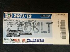 2011/12 Wigan Athletic v Wolves ticket