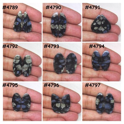 Natural Que Sera Cabochon Flat Back Pair Loose Handmade Gemstone For Jewelry